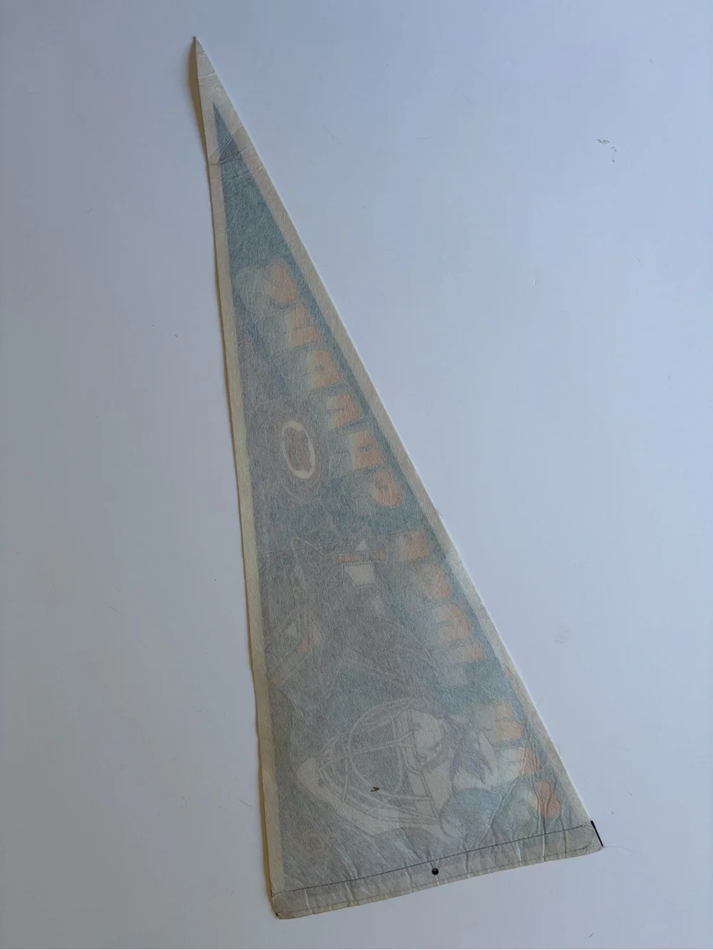 Vintage 1990s NHL San Jose Sharks Pennant Logo and Puck Teal, Black & Gold Ombré